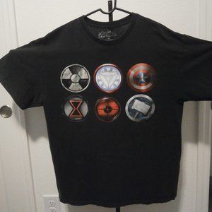 Marvel Avengers 6 Symbols 2012 T-Shirt Size XL